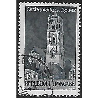 Mi 1585: 1 Fr. deep grey-blue Definitive Stamp: Tourism: Rodez Cathedral.
