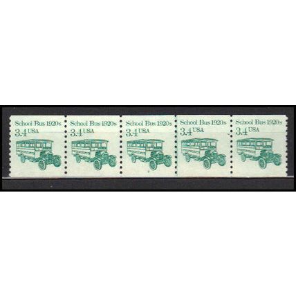 2123 3.4c School Bus Very Fine MNH Dry Gum PNC 2/5 X0048