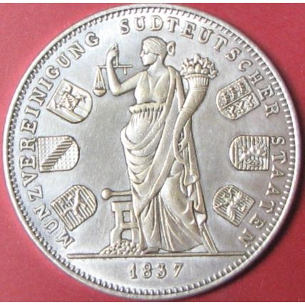 1837 Germany King Ludwig. Challenge Coin, Souvenir. Replica. 96.