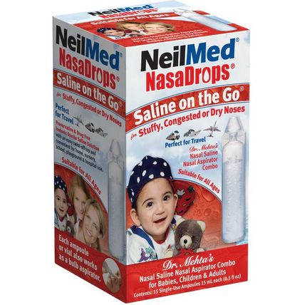 BUNDLE! (60) Neilmed Kids Sinus Nasal Rinse & (15) NasaDrops Saline on the Go!