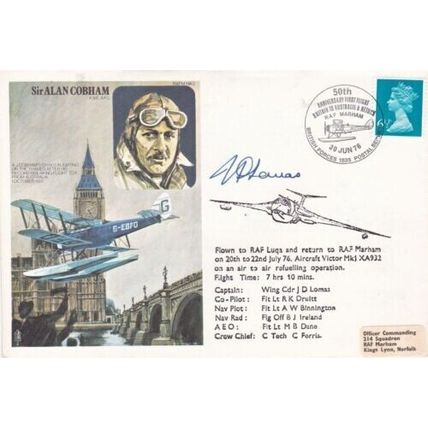 GB 1976 Alan Cobham Flight to Australia & Back Pilot Signed Cover typed VGC