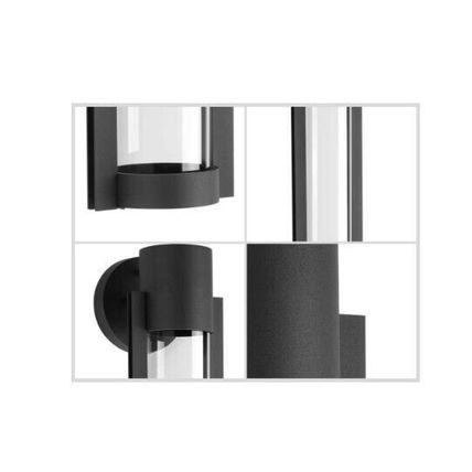 Progress Z-1030 LED 1-Lt Textured Black Clear Glass Outdoor Small Wall Lantern