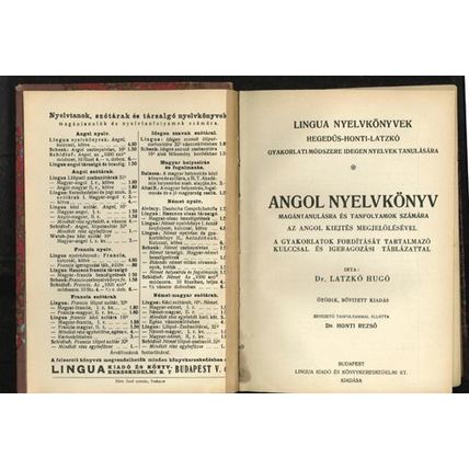 ANGOL NYELVKONYV 1939 Hungarian HB FREE Shipping