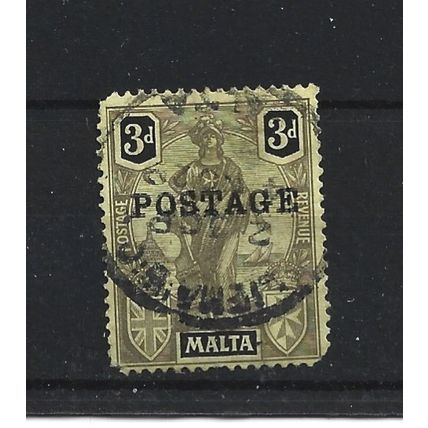 Malta.SG149 3d Black/Yellow.Fine Used.Apr25b