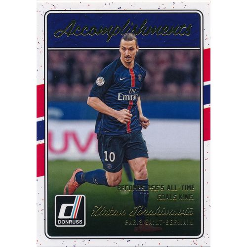 2016 Donruss Soccer Accomplishments 16 Zlatan Ibrahimovic Paris Saint-Germain