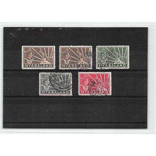 Nyasaland: 1948 GV part set: SG 130a to 133a used