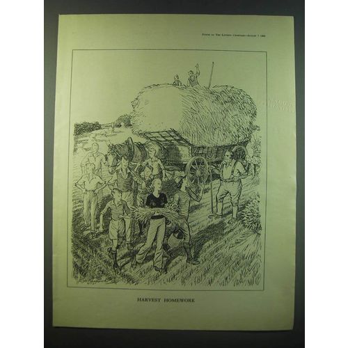 1940 Cartoon by E.H. Shepard - Harvest Homework