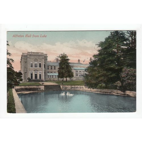 Alfreton Hall from the Lake Postcard Derbyshire