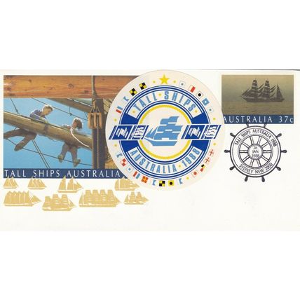Australia 1988 37c Tall Ships Postal Stationary FDC Sydney cancel Unaddressed