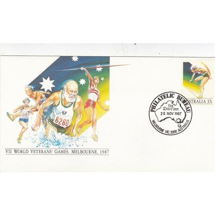 Australia 1988 37c World Veteran games Postal Stationary FDC Unaddressed VGC