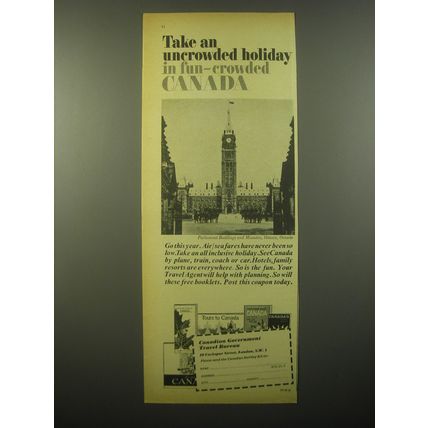 1965 Canada Tourism Advertisement - Uncrowded holiday