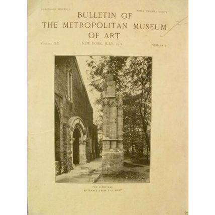 BULLETIN OF THE METROPOLITAN MUSEUM OF ART NEW YORK JULY 1925 VOL XX No 7