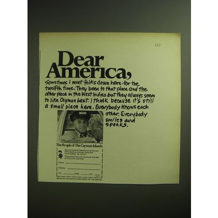 1974 The Cayman Islands Ad - Dear America
