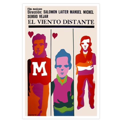 Movie Poster 4 film VIENTO distante.Mexican Film.Home room interior art design