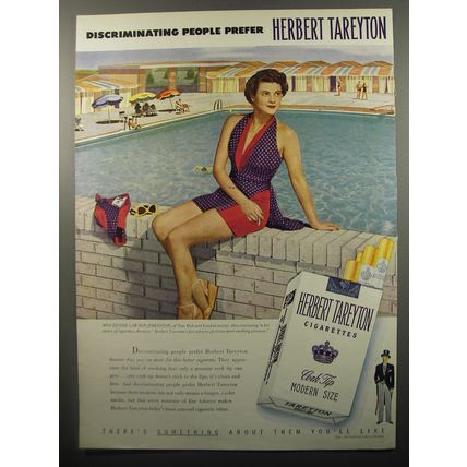 1950 Herbert Tareyton Cigarettes Ad - Denise Lawson Johnston