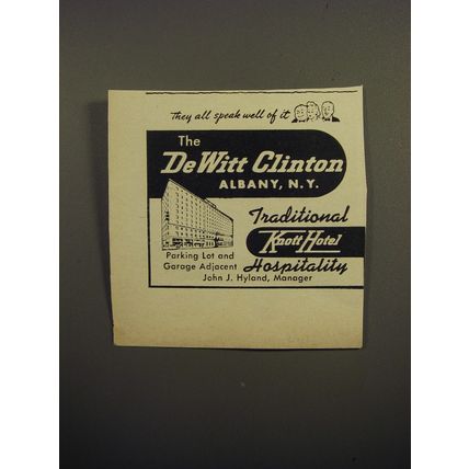 1951 DeWitt Clinton Hotel Ad - Traditional Knott Hotel Hospitality