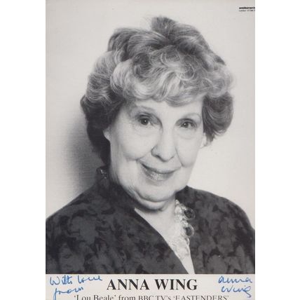 Anna Wing Lou Beale Early Vintage BBC Eastenders Hand Signed Cast Photo