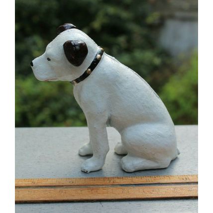 Cast Iron Nipper Bank Fox Terrier Mascot Figurine Doorstop Paperweight Repro