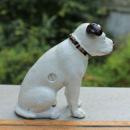 Cast Iron Nipper Bank Fox Terrier Mascot Figurine Doorstop Paperweight Repro