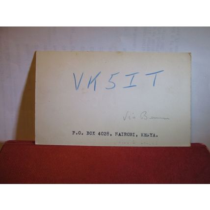 VQ4SC used QSL card NAIROBI KENYA 1948 =