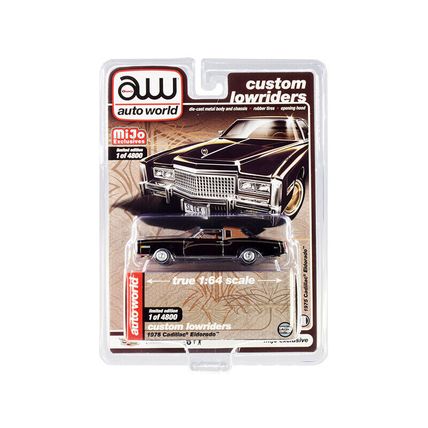 1975 Cadillac Eldorado Black with Brown (Partial) Vinyl Top "Custom Lowriders...