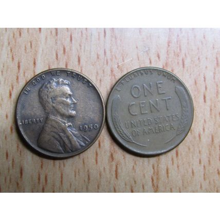 1950 USA 1 Cent Lincoln Wheat Coin