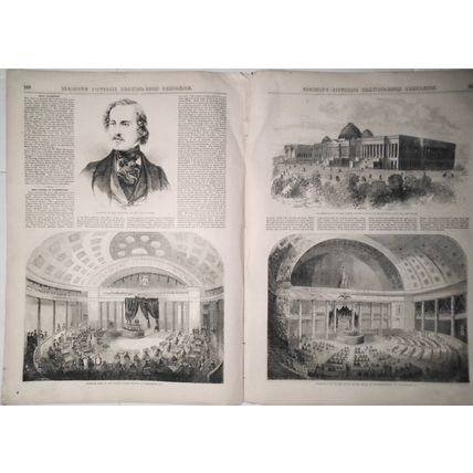 The Capitol At Washington - March 13, 1852 Original, 2 pages, Story & 3 Prints