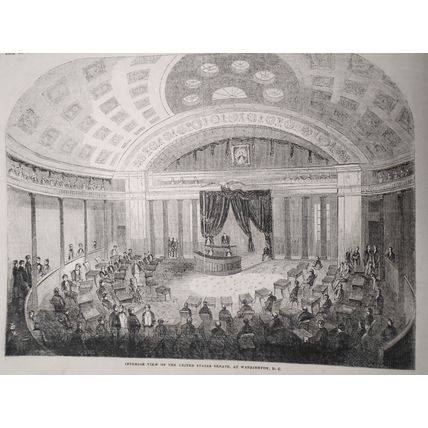 The Capitol At Washington - March 13, 1852 Original, 2 pages, Story & 3 Prints
