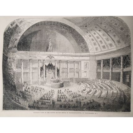 The Capitol At Washington - March 13, 1852 Original, 2 pages, Story & 3 Prints