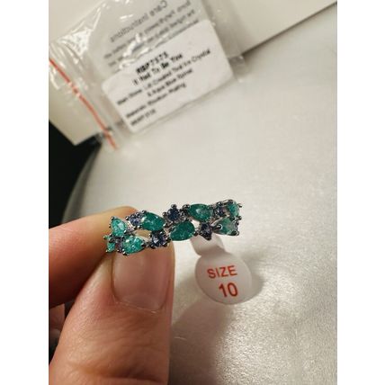 NIB Bomb Party Sz10 BP Ring RBP7575 It Had To Be YOU LC Teal Ice Crystal/ Spinel