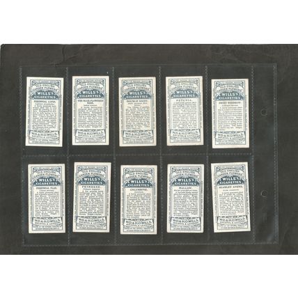 Flowers A full set of Wills Cigarette Cards Old English Garden Flowers 2nd 1915