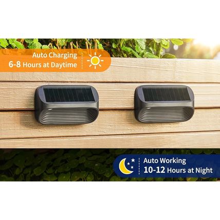 6-Pack Solar Deck Fence Lights LED Outdoor Waterproof NEW