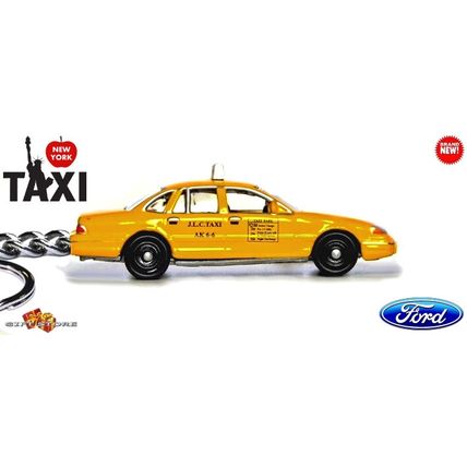 CUSTOM KEYCHAIN FORD YELLOW TAXI CAB