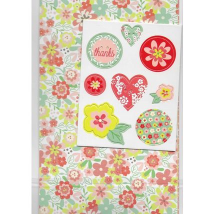Jennifer Ellory. Thank You Gift Set. Stamps, Papers & Die Cut Buttons. Crafts