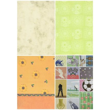 A4 Printed Paper. 10 Sheets In Assorted Designs. Cardmaking, Scrapbooking. Craft