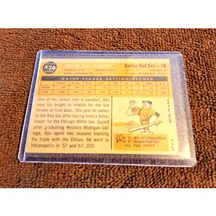 Old Baseball Card Topps 1960 Ron Jackson # 426 5.0 Excellent Condition (GC)