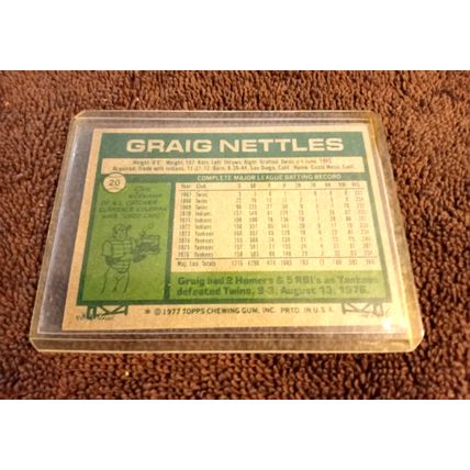 1977 Topps #20 Graig Nettles New York Yankees NM/MT Or Better Condition (CJ)