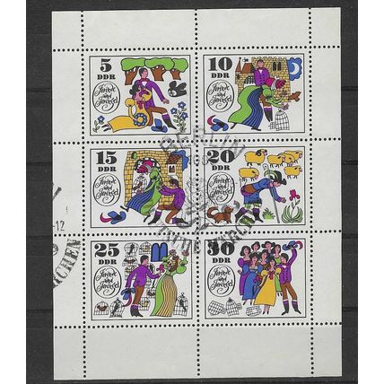 E. GERMANY DDR 1969 FAIRY TALES 4th SERIES SHEETLET USED SG E1171-6