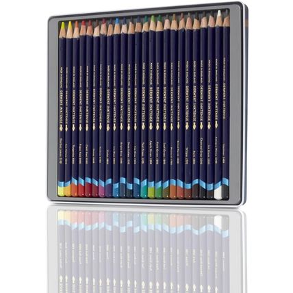 Derwent Inktense Pencils Tin, Set of 24, Great for Holiday Gifts, 4Mm round Core