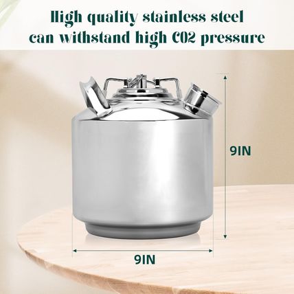 Howaoo 1.6 Gallon Cleaning Keg with D Coupler for Beer Line Cleaner, Beer Line C