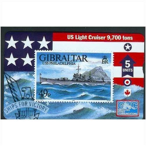 Gibraltar 58 ship USS Philadelphia mint card