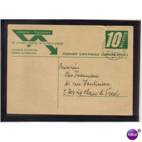 1967 SWITZERLAND PREPAID POSTCARD 10C STIENAMRHIEM PMK