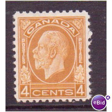 Canada stamps hm sg322 4c yellow brown george v