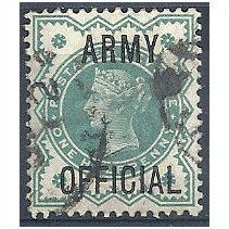 1900 O42 1/2d Blue-Green Army Official Fine Used. .