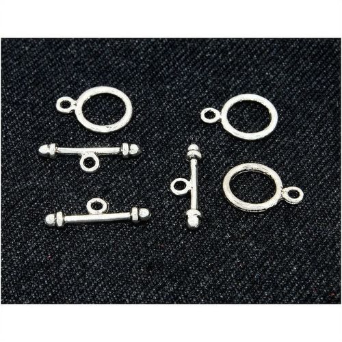 8 No Tibetan Silver Round Toggle Clasps Crafts Jewellery Making 2111