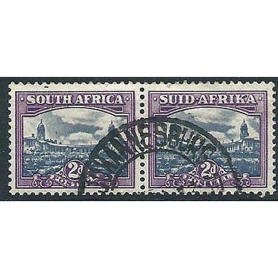 South Africa 1941 SG58 2d Grey & Dull Purple Fine Used PAIR ..