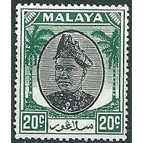 Selangor 1949 SG101 20c Black & Green Mounted Mint .. ..