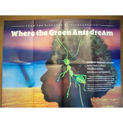 WHERE THE GREEN ANTS DREAM Bruce Spence, Wandjuk Marika 1984 Movie Quad Poster