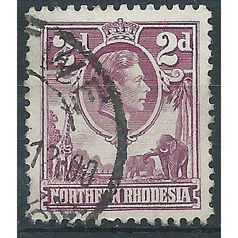 Northern Rhodesia 1951 SG33 2d Purple Fine Used....