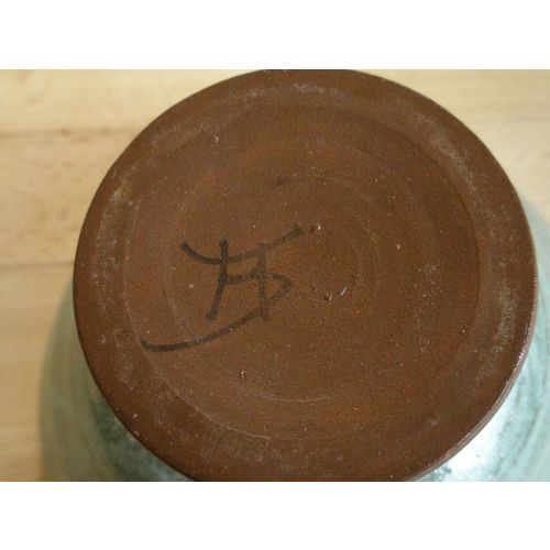 Green Studio Pottery Footed Bowl - Marked